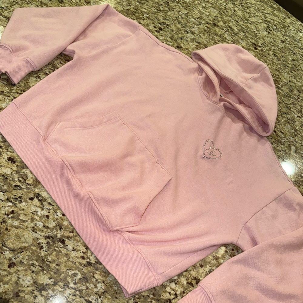 Victoria’s Secret PINK Valentine’s 2024 Rhinestone Heart Hoodie - Size Small